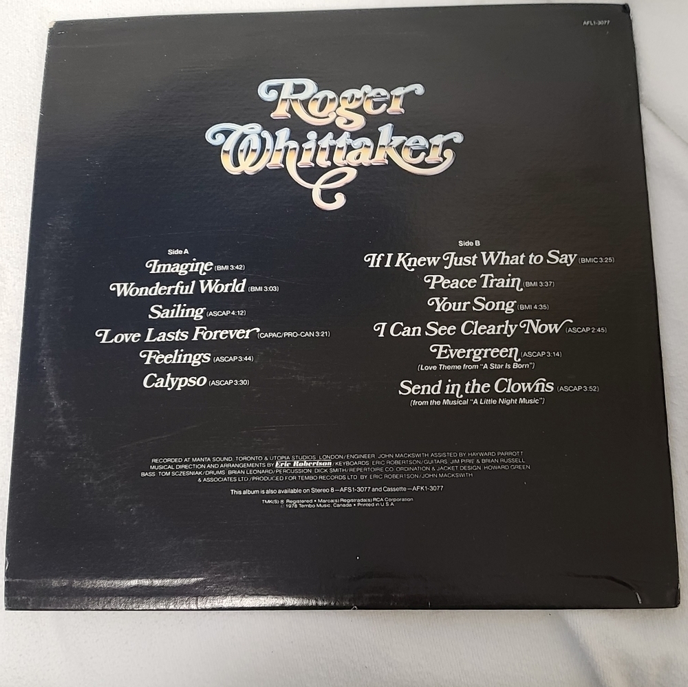 Bundle lot of 3 Roger Whitaker vintage vinyl records - Picture 6 of 10